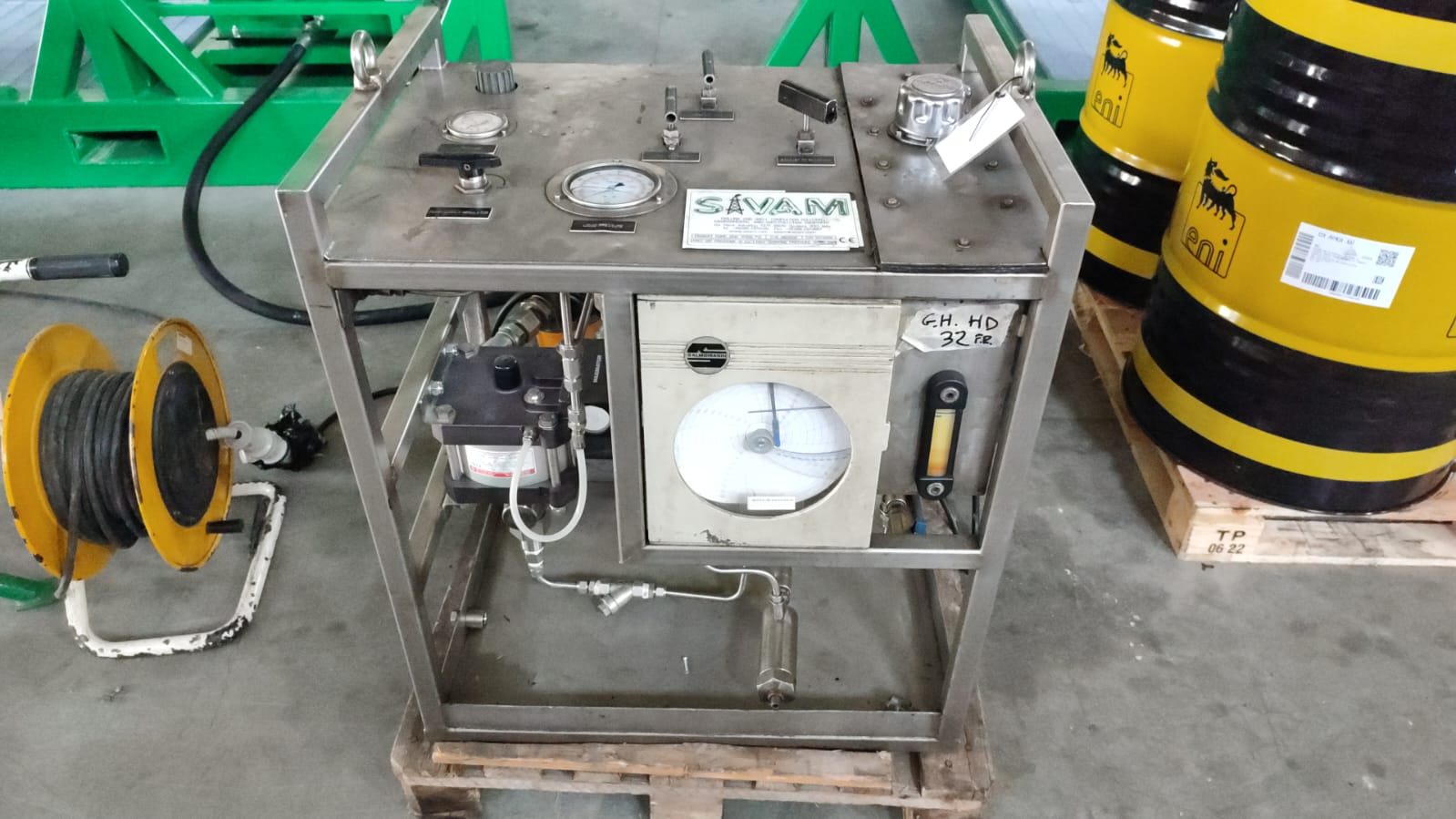 Gruppo di collaudo in pressione SIVAM in acciaio inox con registratore a disco